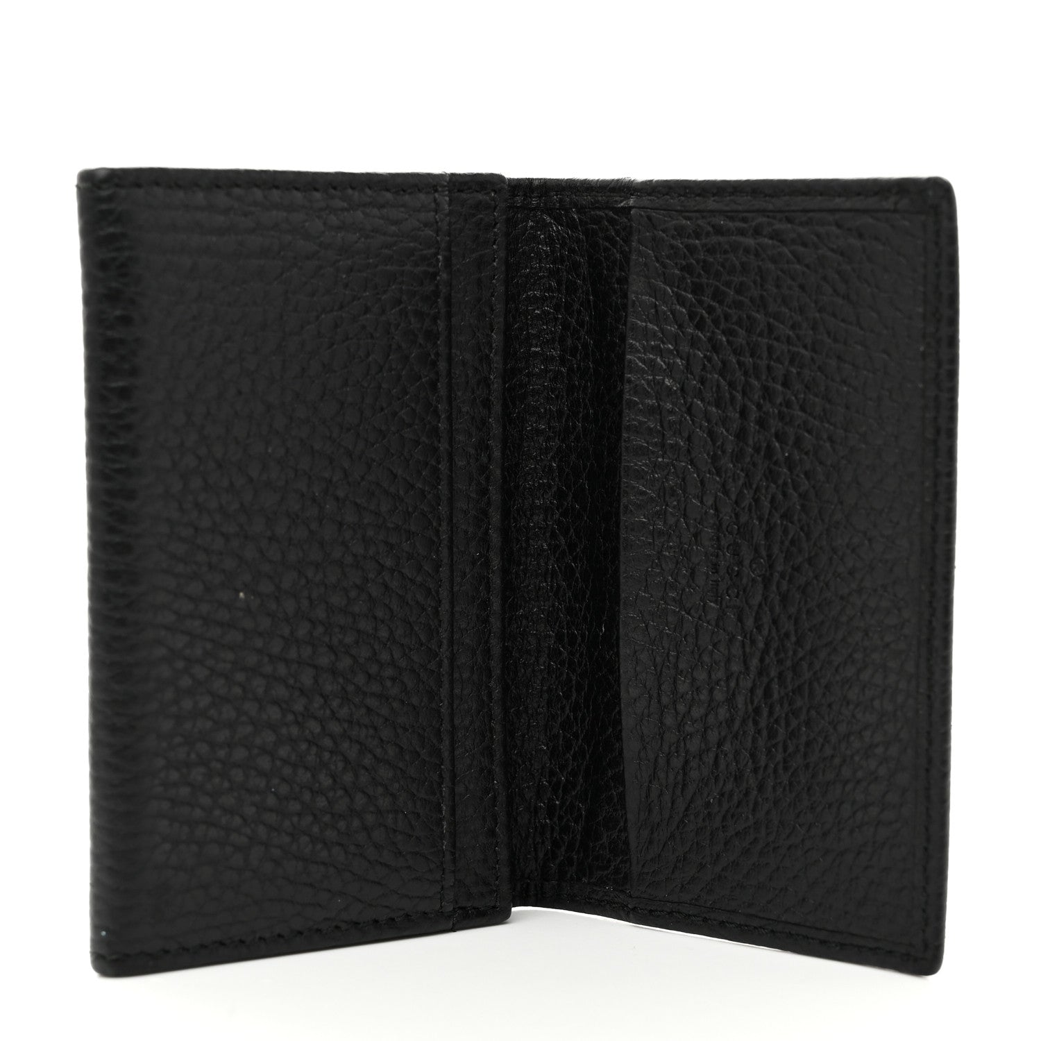 Pebbled Calfskin GG Marmont Card Case Black