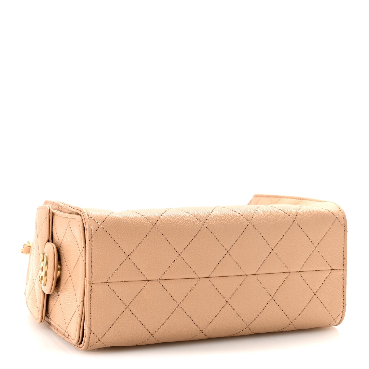 Caviar Quilted Mini Chanel 25 Handbag Beige