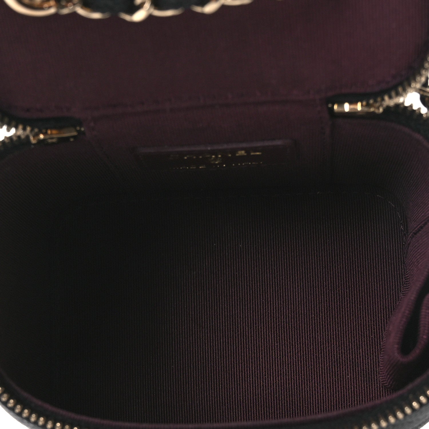 Caviar Quilted Tiny CC Mini Vanity Case With Chain Black
