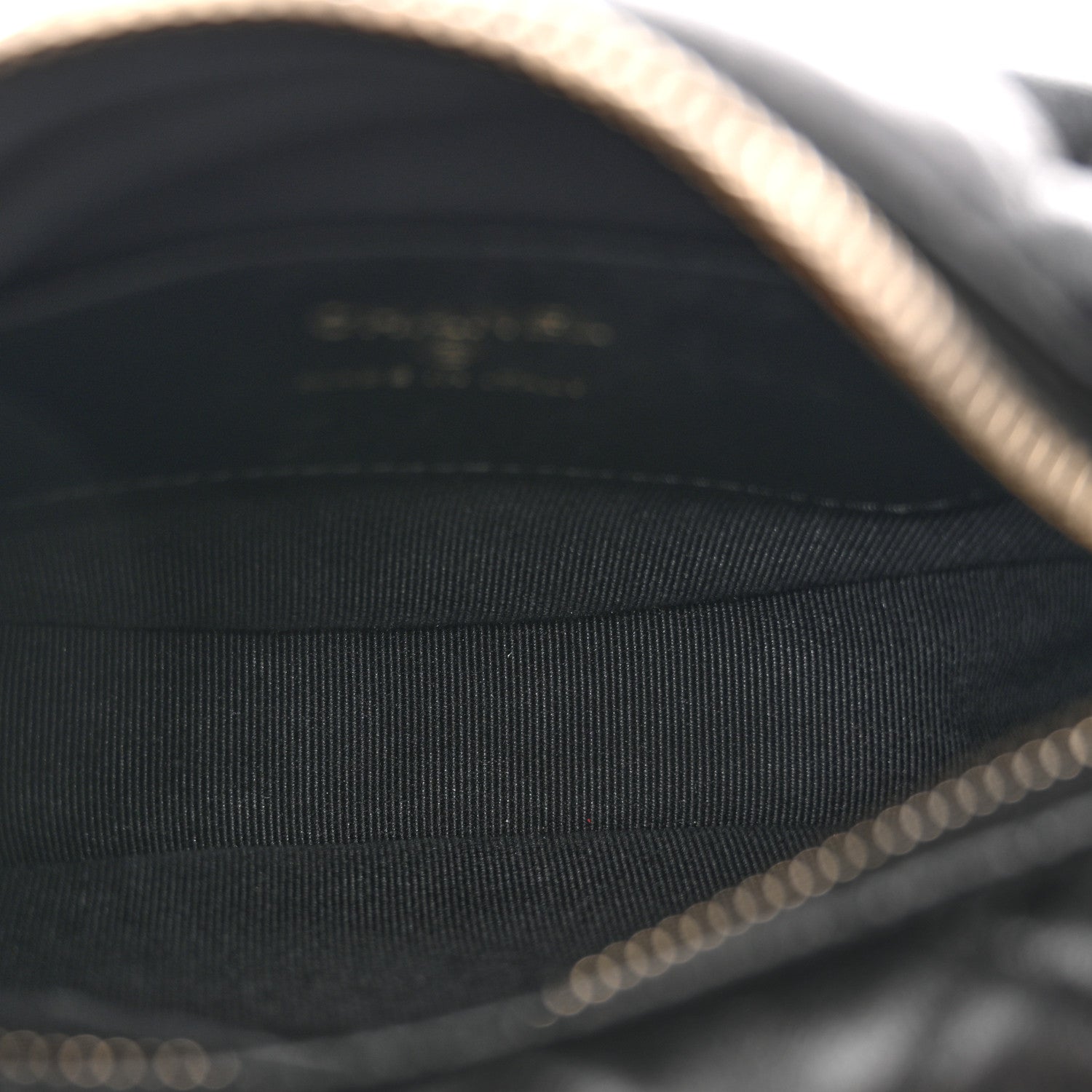 Lambskin Quilted Chain Around Pouch Hobo Black