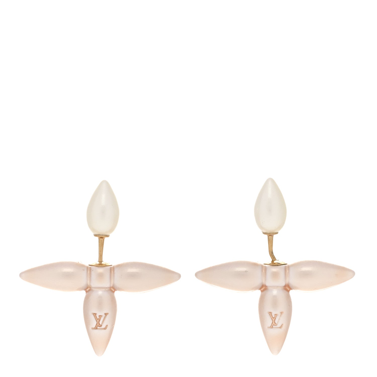 Resin Louisette By Night Earrings Pink White