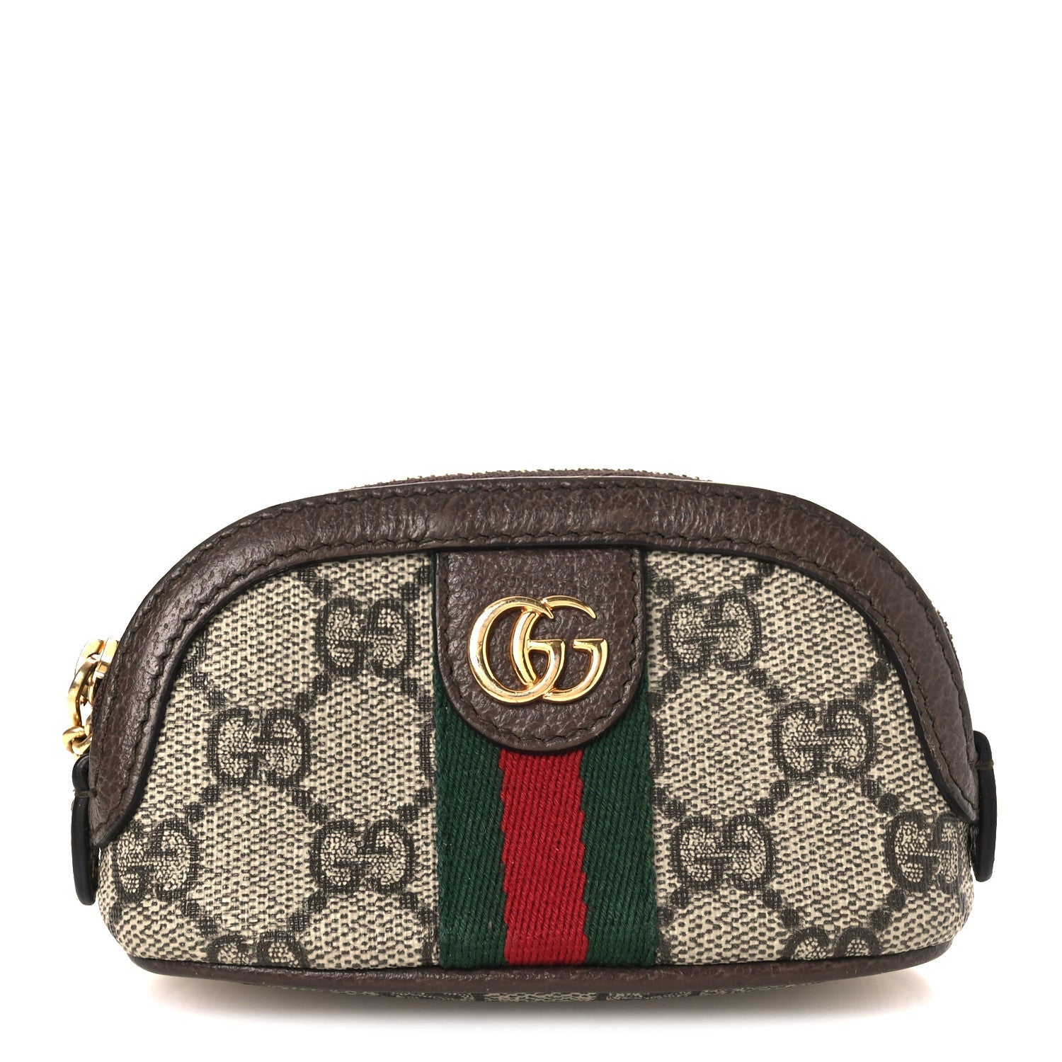 GG Supreme Monogram Web Ophidia Dome Key Pouch Beige New Acero