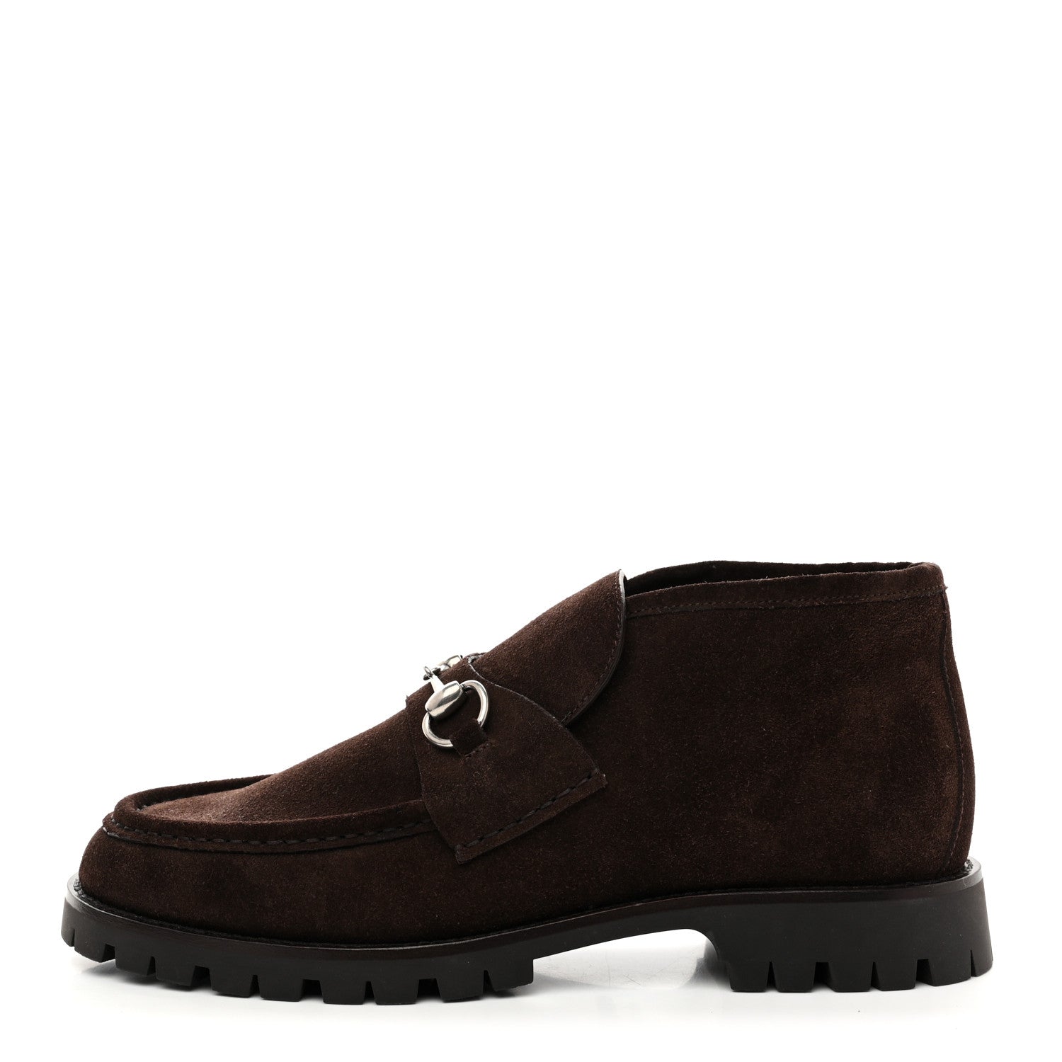 Suede Mens Horsebit Ankle Boots 8 Dark Brown