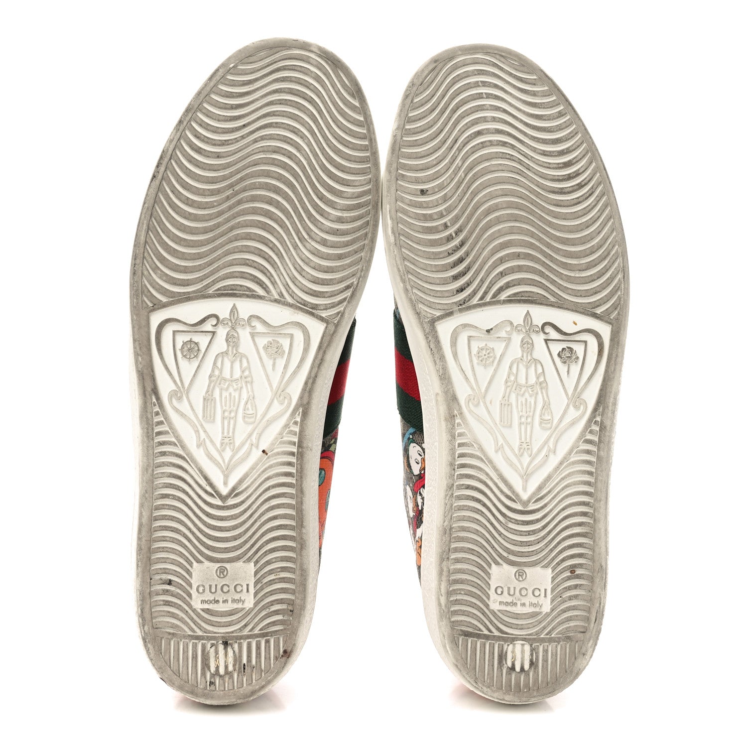 X DISNEY GG Supreme Monogram Web Donald Duck Womens Ace Sneakers 36.5 Beige New Acero Orange