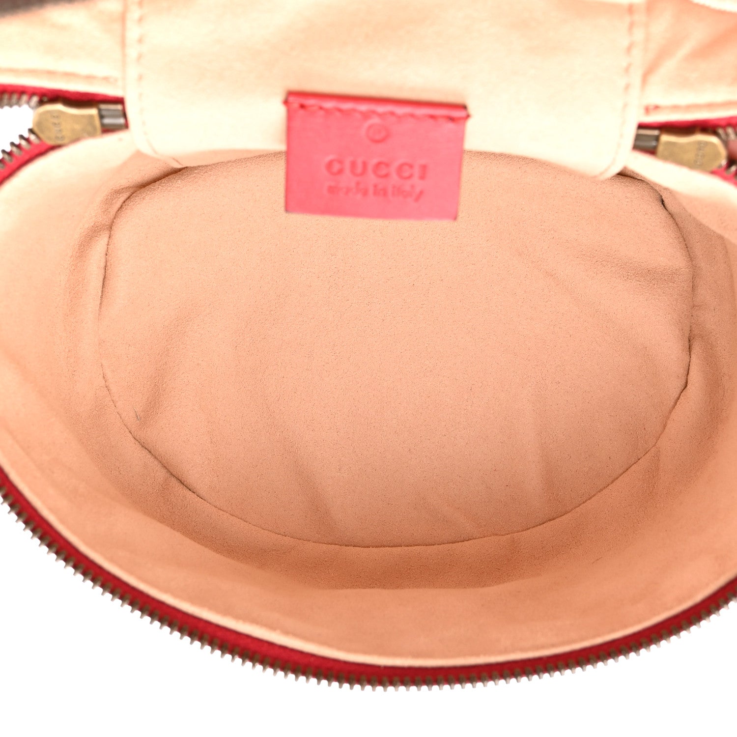 Calfskin Matelasse Mini GG Marmont Round Backpack Hibiscus Red