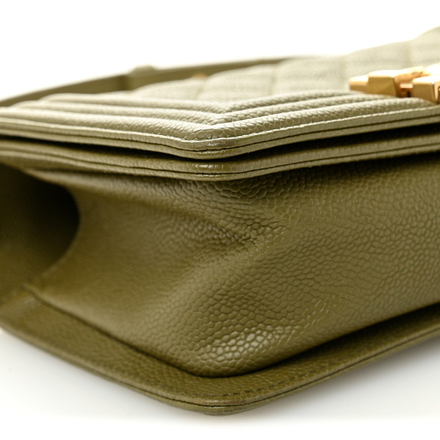 Caviar Quilted Small Boy Flap Green