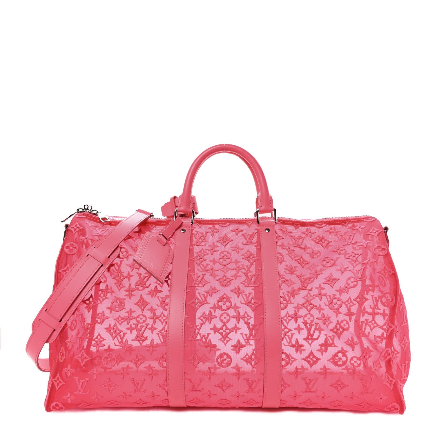 Monogram Fluo See Through Keepall Bandouliere 50 Rose