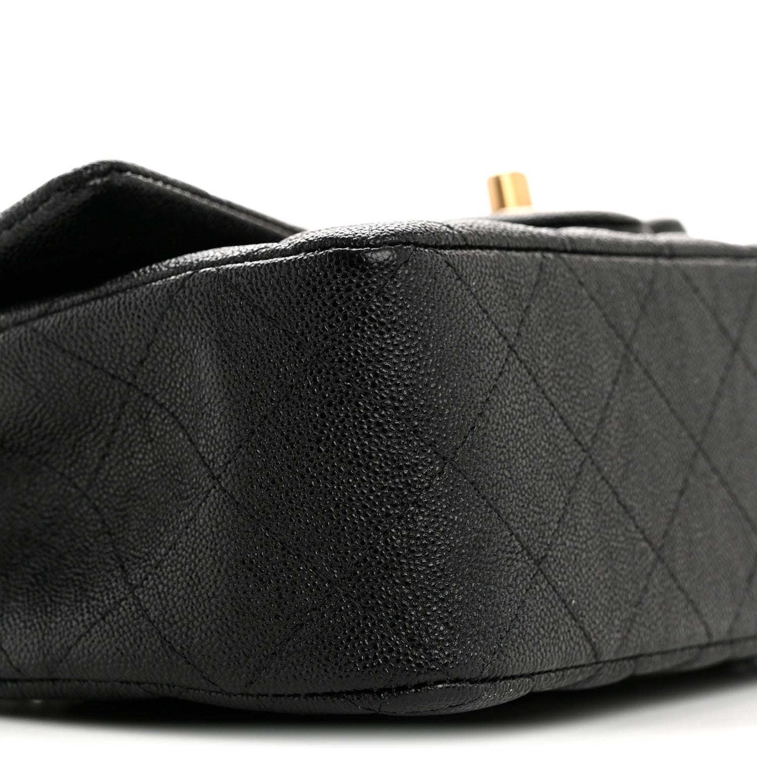 Caviar Quilted Mini Top Handle Rectangular Flap Black