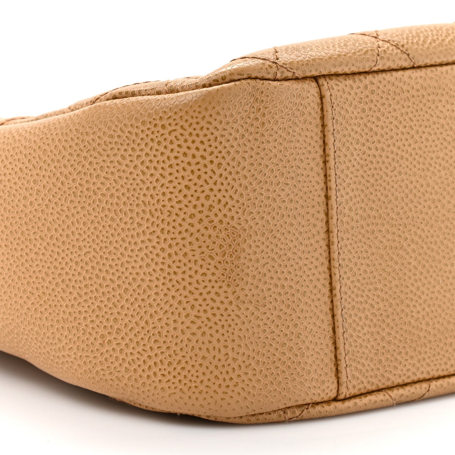 Caviar Quilted Timeless CC Shoulder Bag Beige