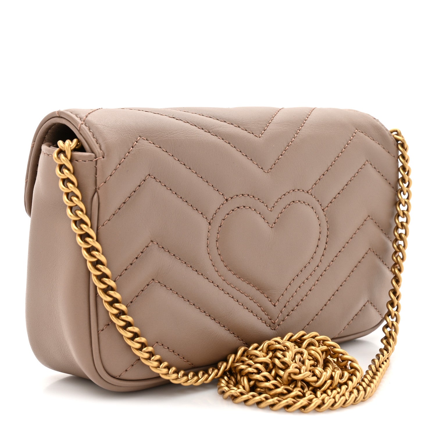 Calfskin Matelasse Super Mini GG Marmont Shoulder Bag Porcelain Rose