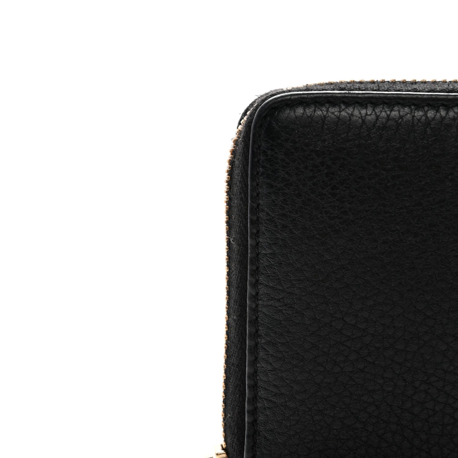 Pebbled Calfskin Soho Zip Around Wallet Black