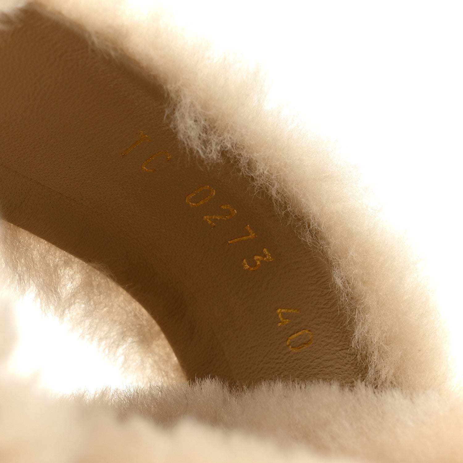 Shearling LV Sunset Flat Comfort Mule 40 Beige