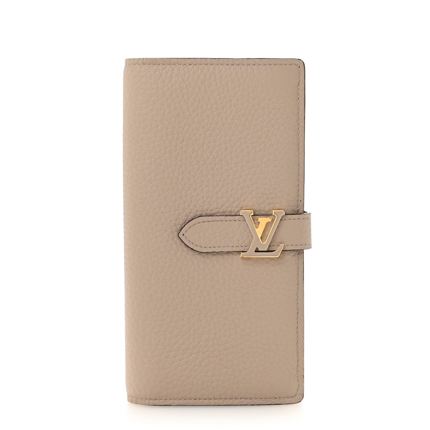 Taurillon LV Vertical Capucines Wallet Galet Aquamarine
