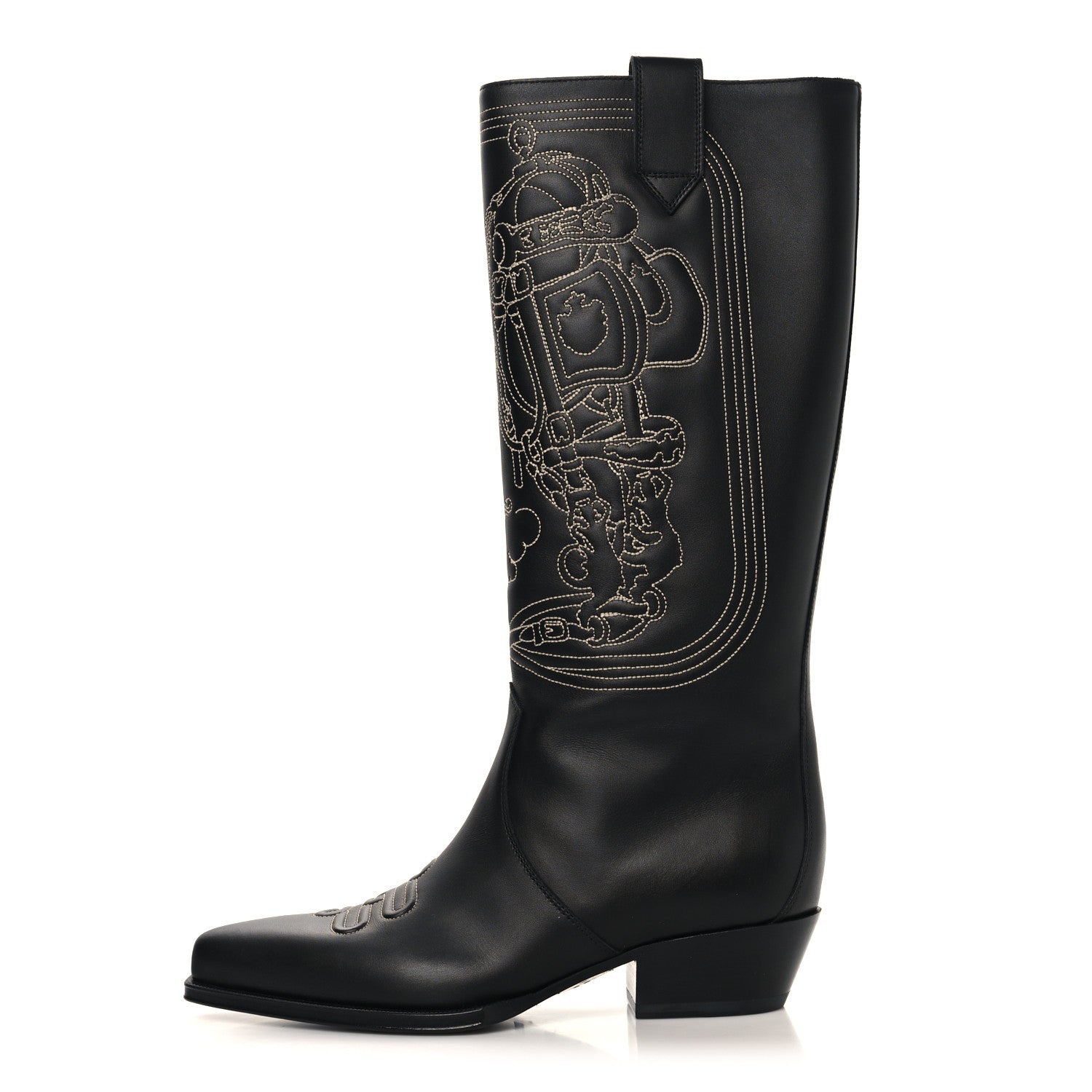 Calfskin Folk 35 Boots 38.5 Black