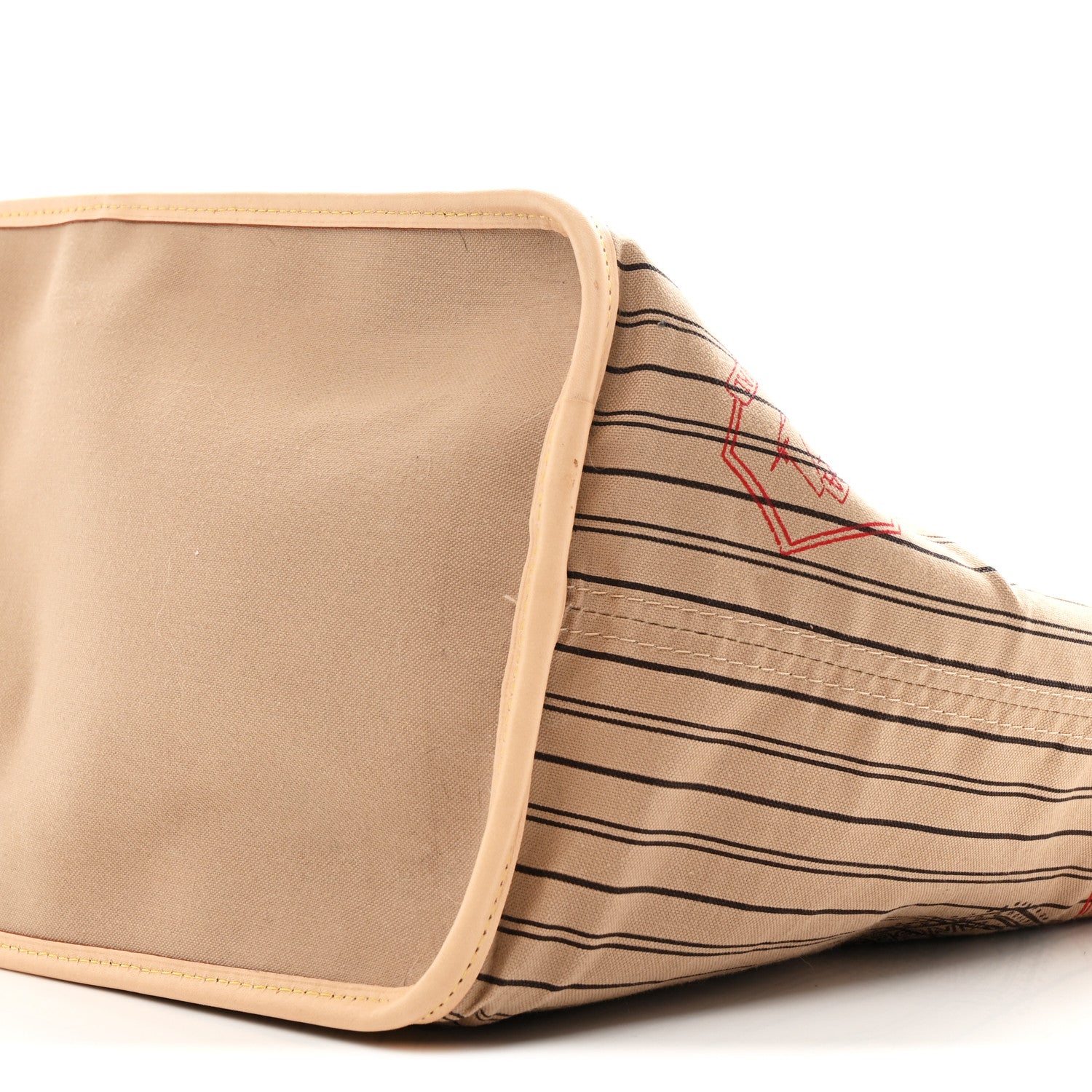 Monogram Stamped Inside Out Neverfull Bandouliere GM Beige