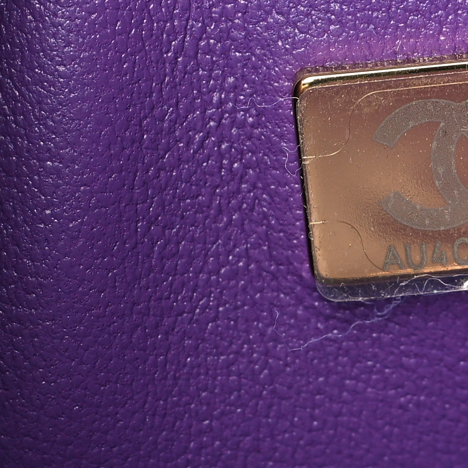 Caviar Quilted Small Double Flap Purple