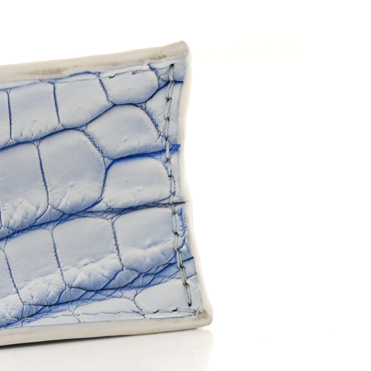 Crocodile Niloticus Sac Plat XS Mat Meringue White Blue