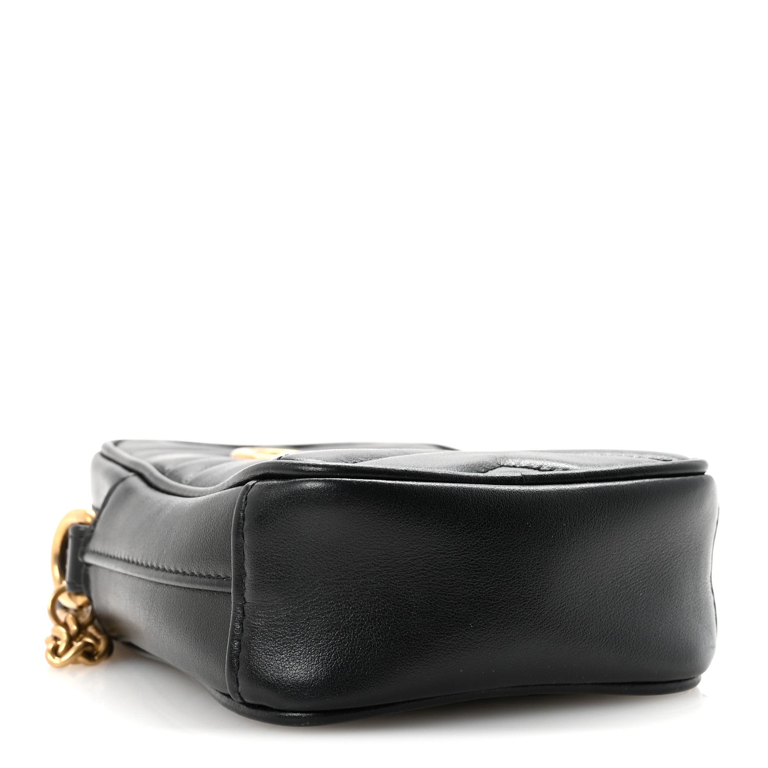 Calfskin Matelasse Mini GG Marmont Crossbody Bag Black