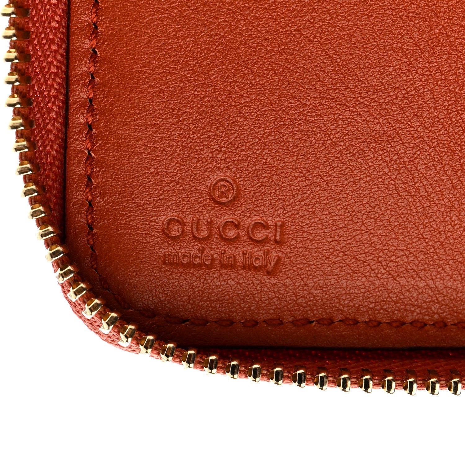Microguccissima Zip Around Key Case Sun Orange