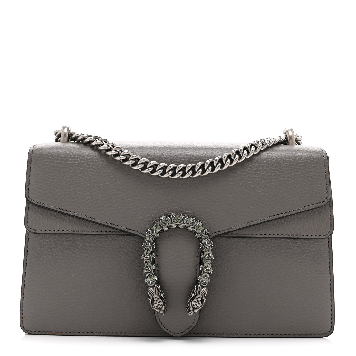 Pebbled Calfskin Small Dionysus Shoulder Bag Dusty Grey