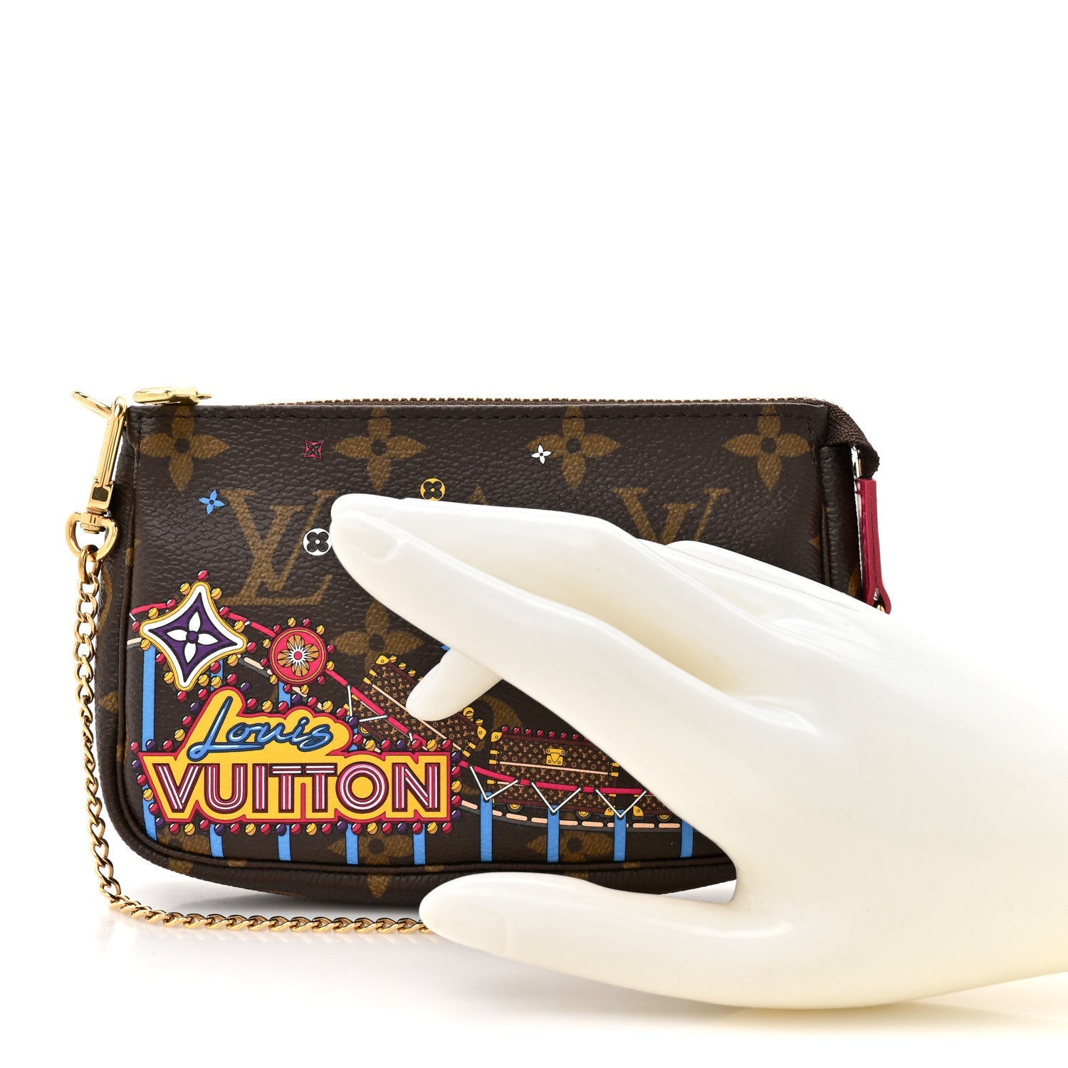 Monogram 2020 Christmas Animation Roller Coaster Mini Pochette Accessories Pivoine