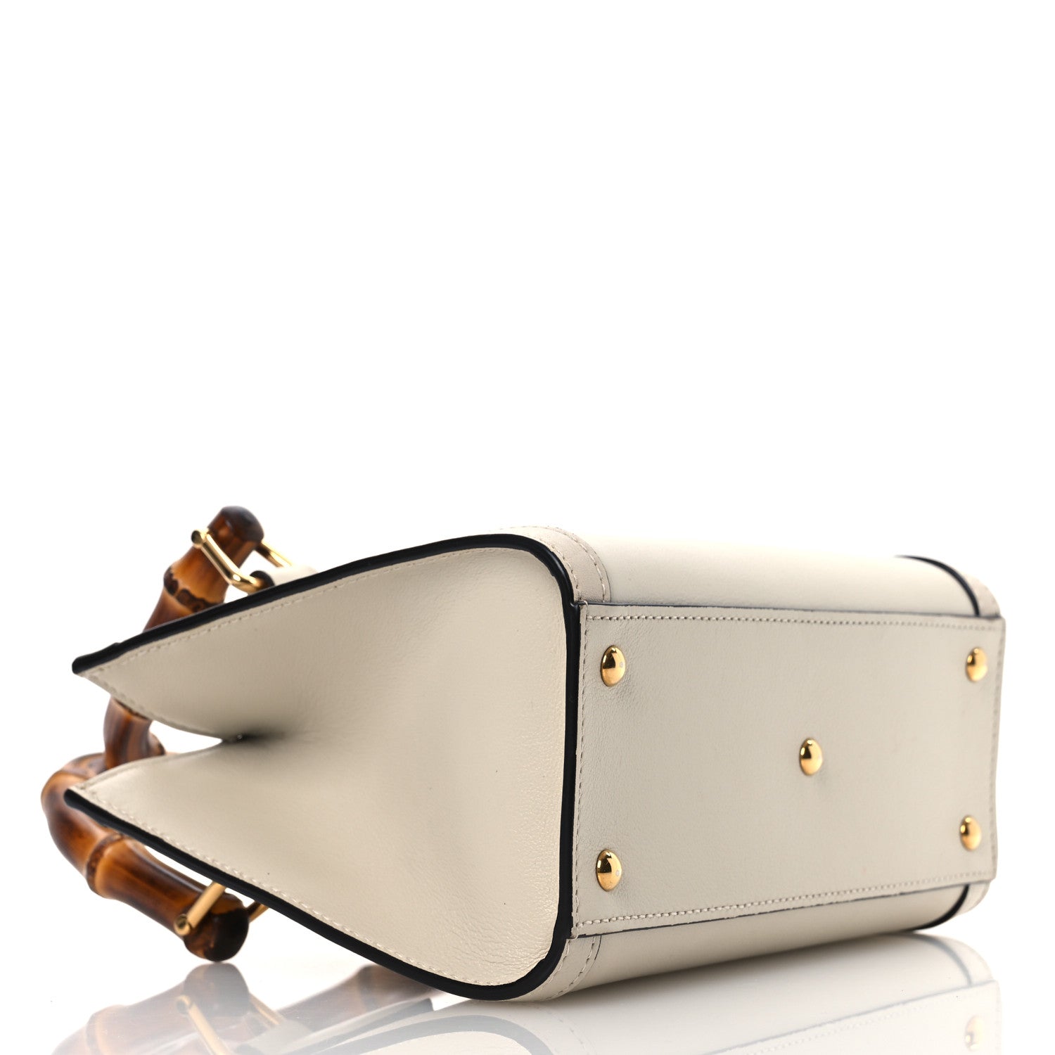 Wonka Grain Calfskin Mini Diana Tote Bag Mystic White