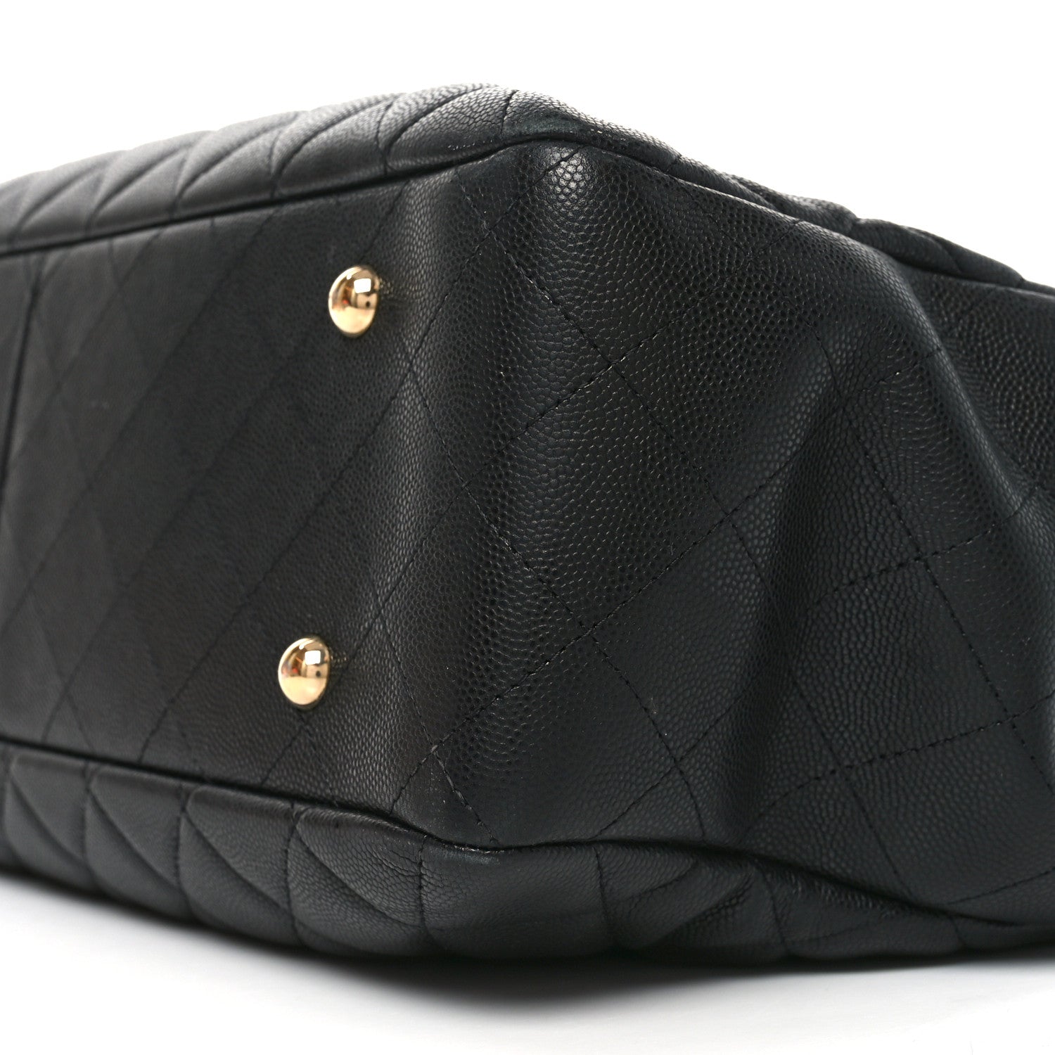 Caviar Quilted Large Shopping Tote Black