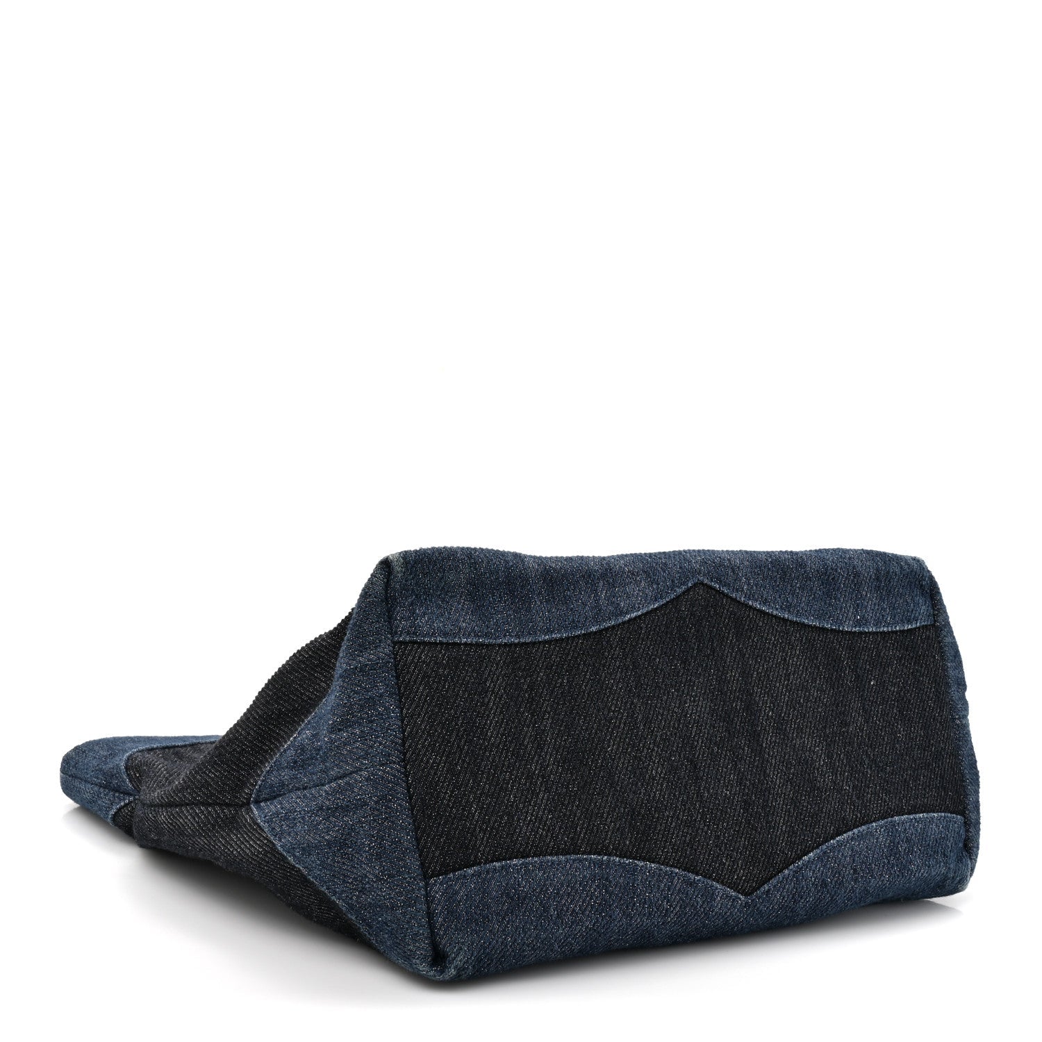 Denim Large Two Tone CC Shopping Tote Blue