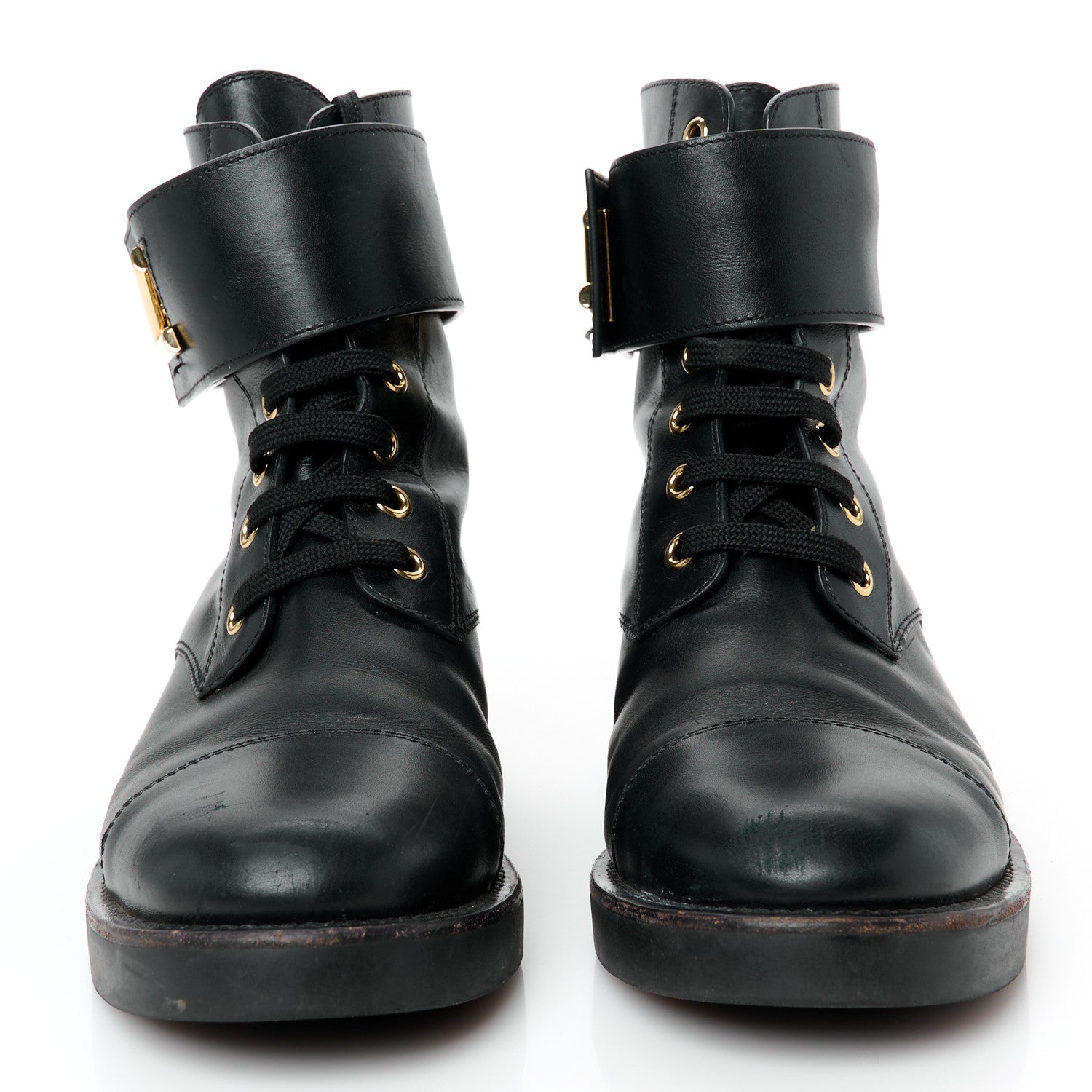 Calfskin Wonderland Flat Ranger Boots 37 Black