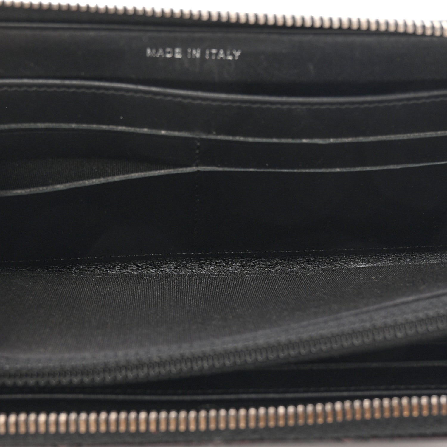 Glazed Calfskin Quilted Small Coco Boy Zip Around Wallet Black