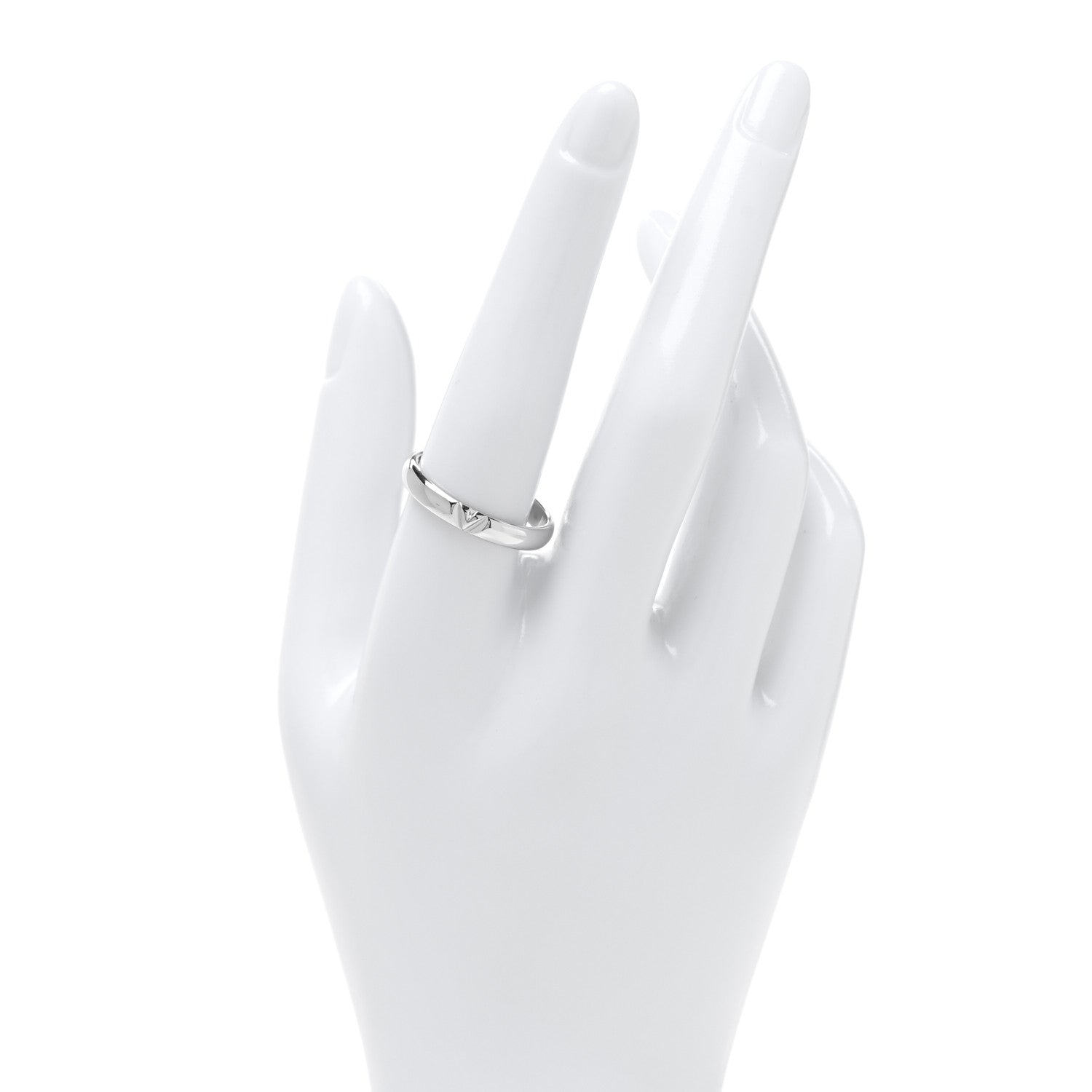 18K White Gold LV Volt Multi Wedding Band Ring 60 9