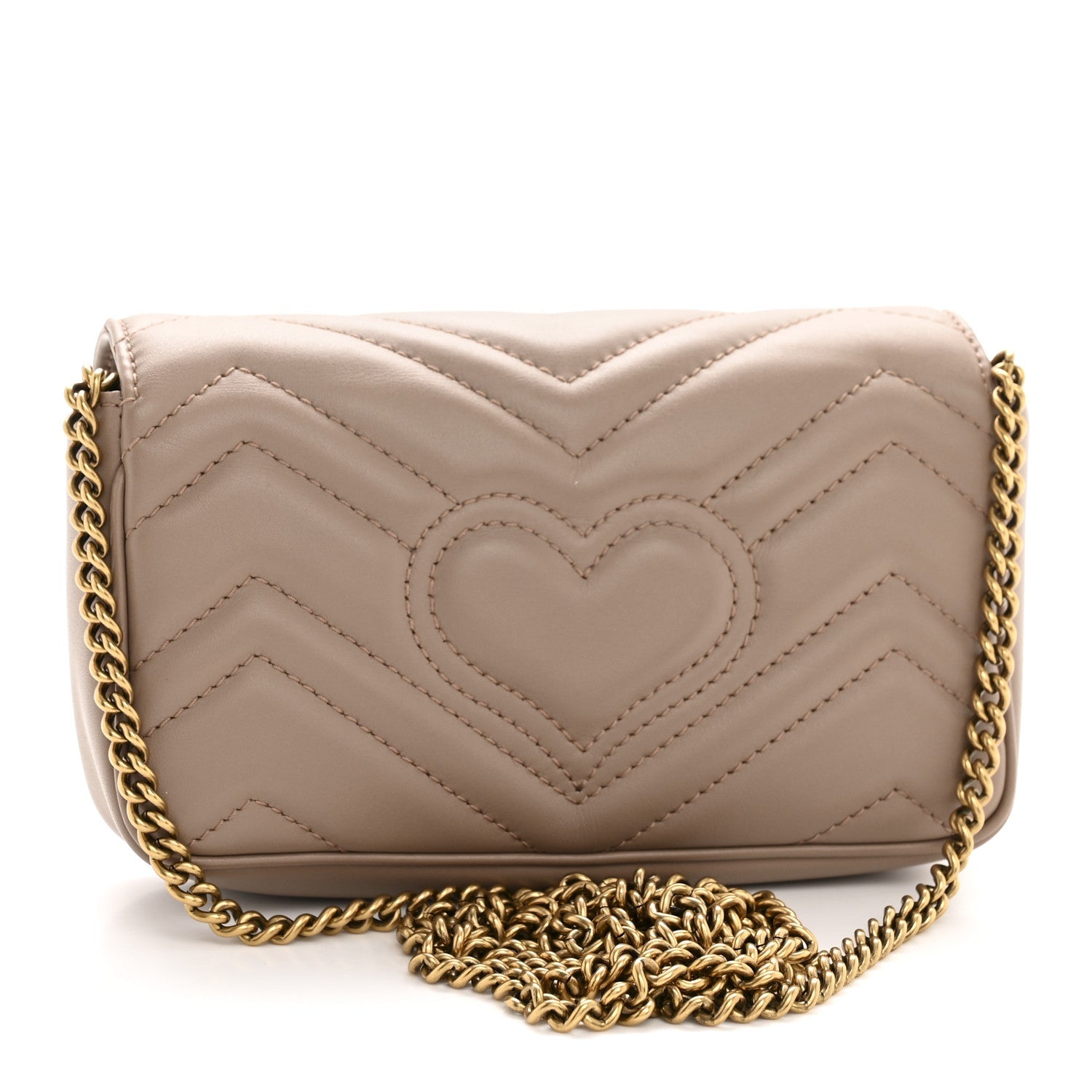Calfskin Matelasse Super Mini GG Marmont Shoulder Bag Porcelain Rose
