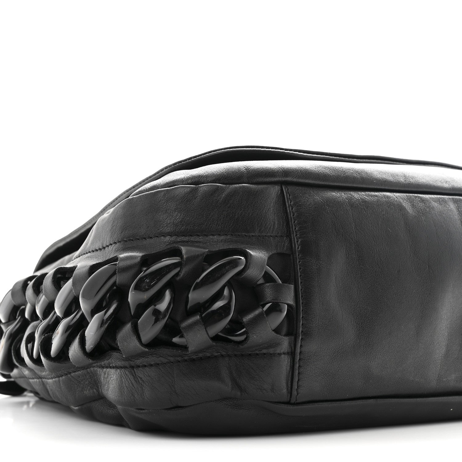 Calfskin Modern Chain Rhodoid Flap Black