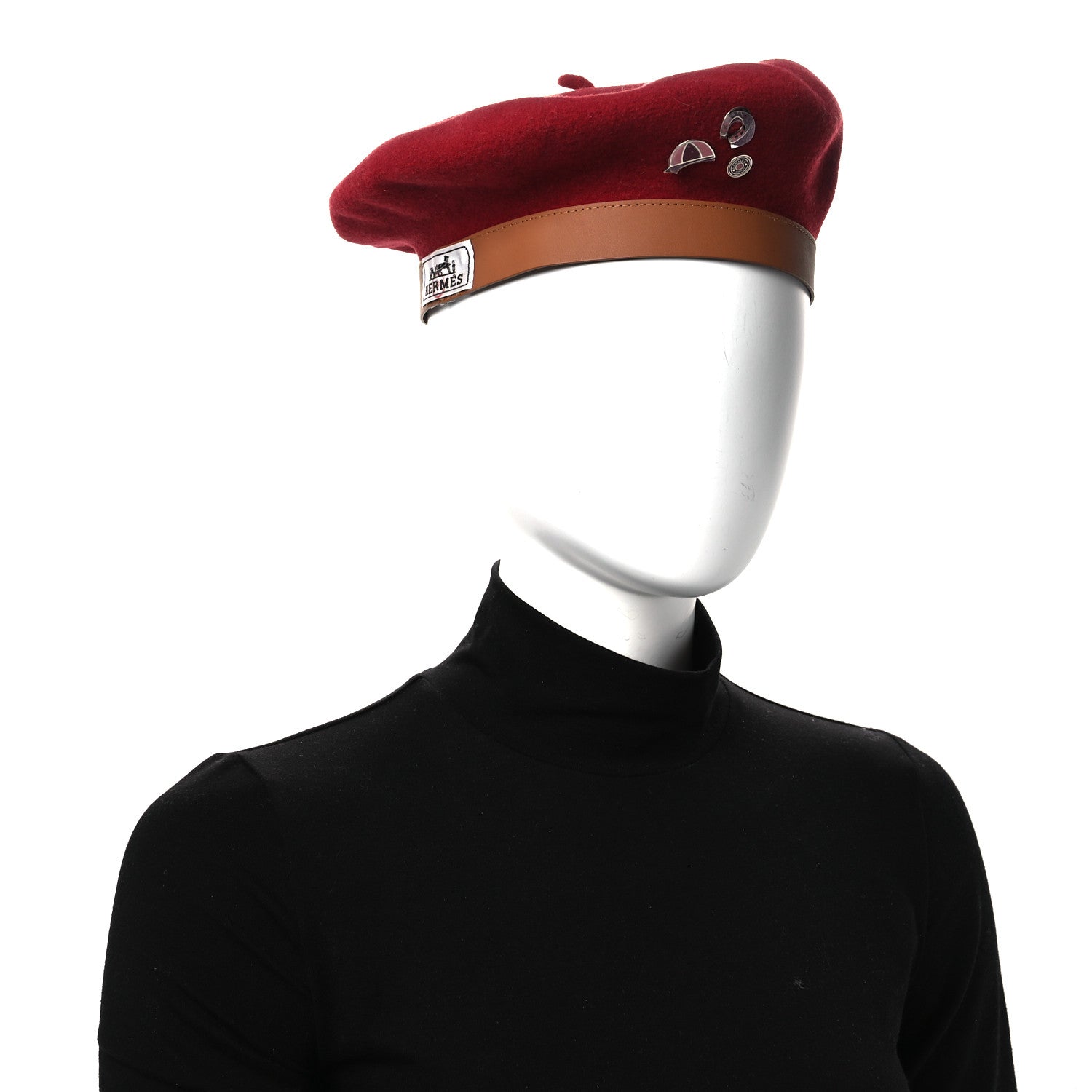 Merino Wool Bonnie Sailor Beret 59 Rouge Rubis