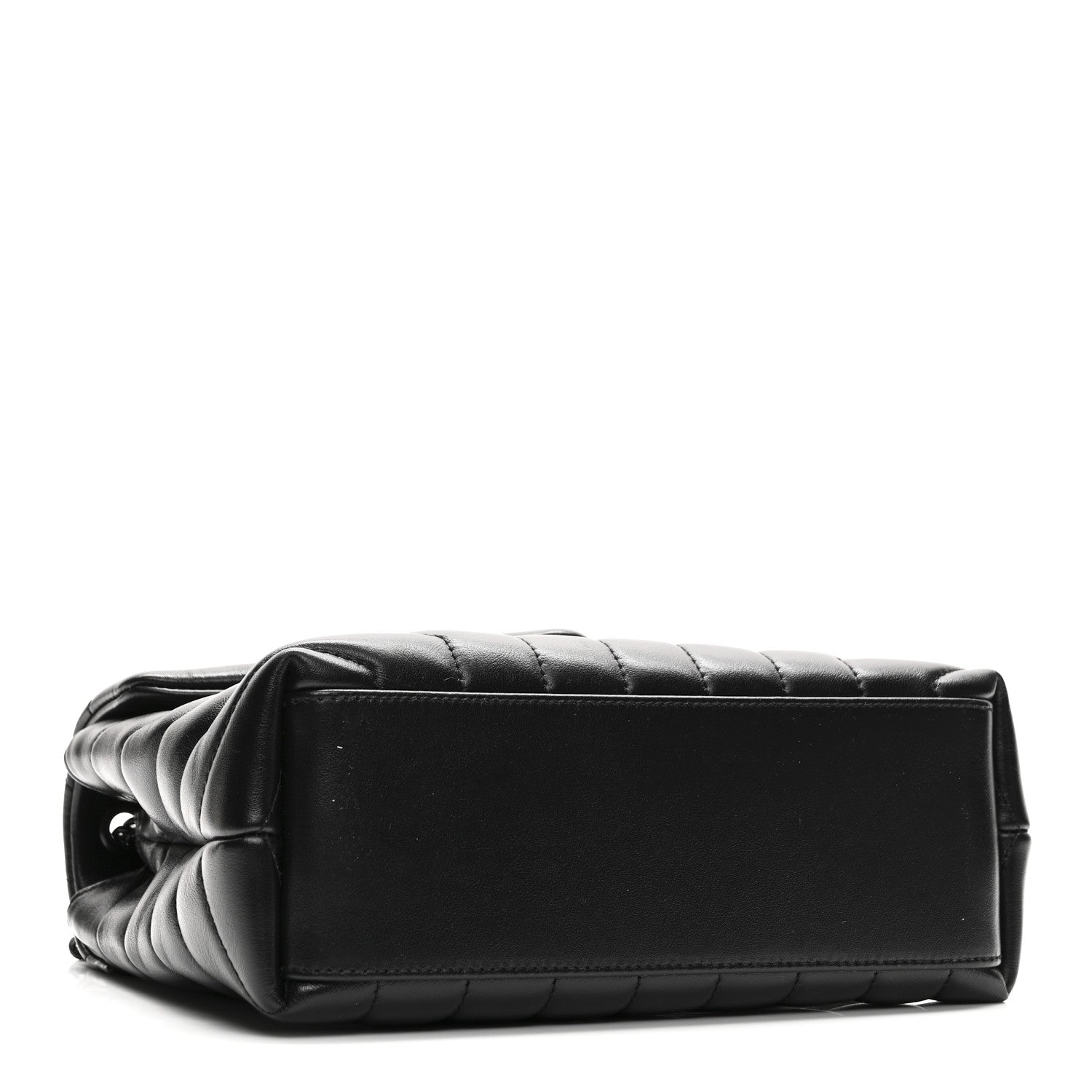 Calfskin Y Quilted Monogram Monochrome Small Loulou Chain Satchel Black