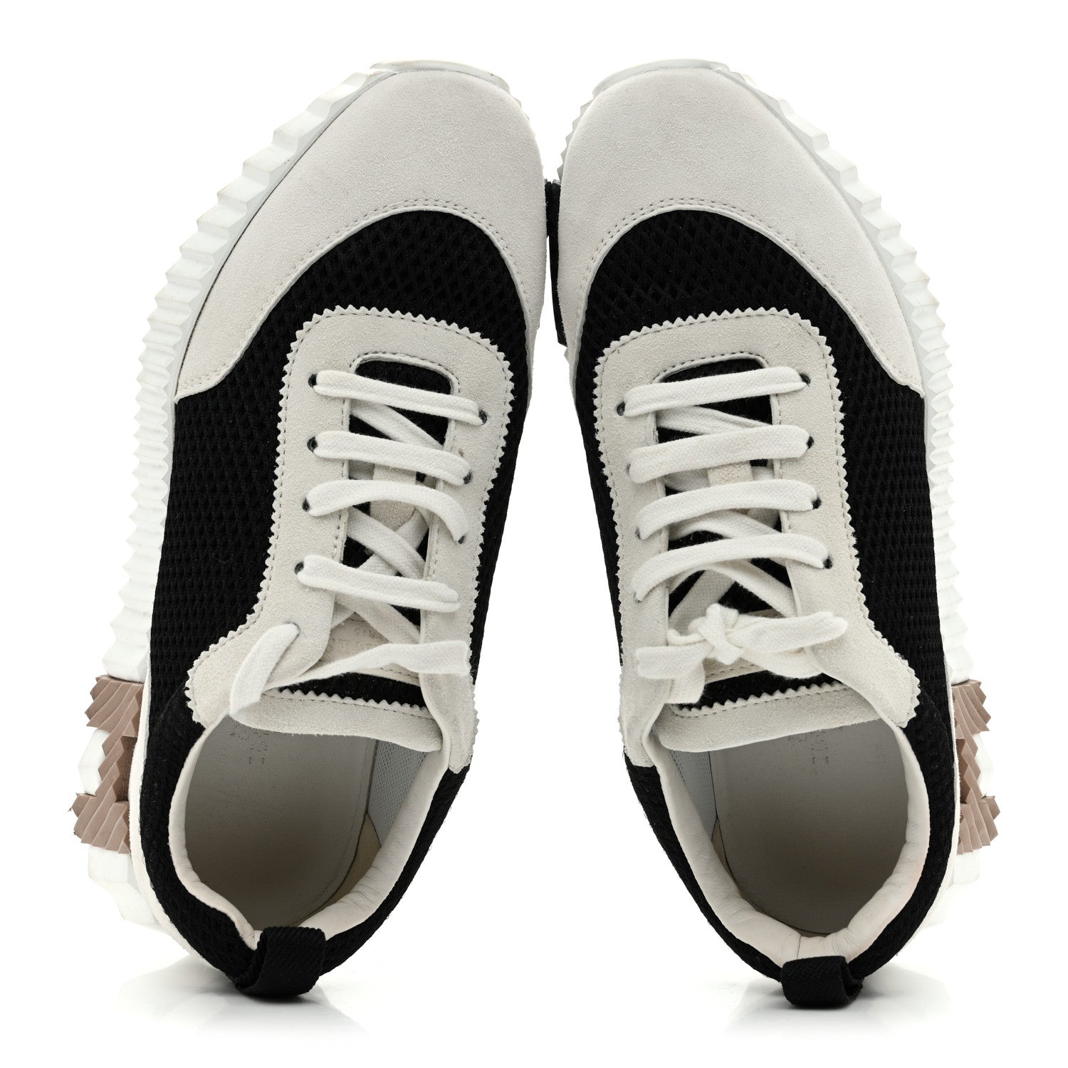 Air Mesh Suede Goatskin Bouncing Sneakers 35.5 Black White