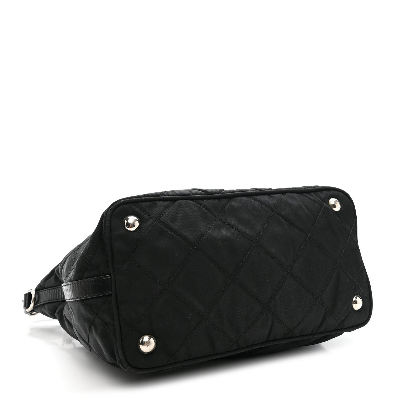 Tessuto Nylon Quilted Shoulder Bag Black