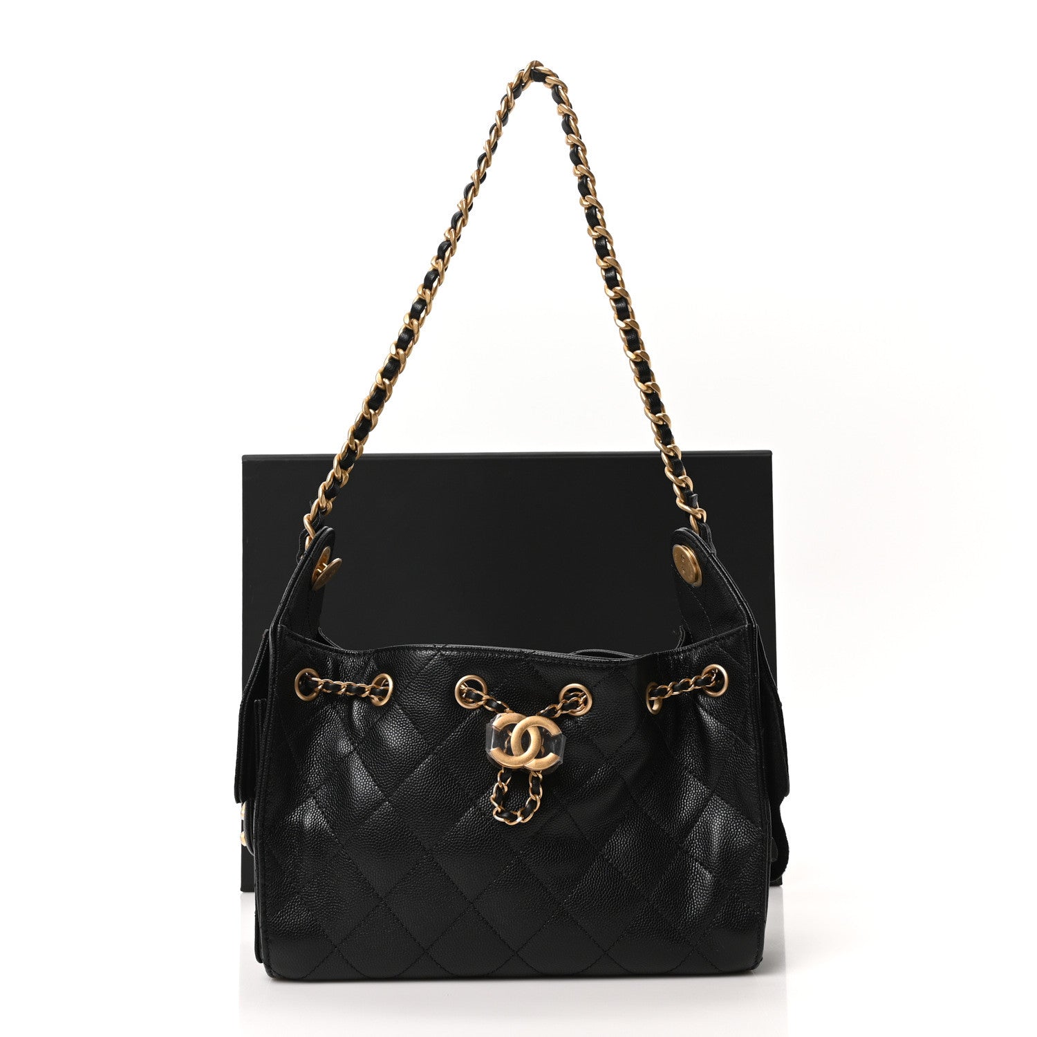 Caviar Quilted Mini Chanel 25 Handbag Black