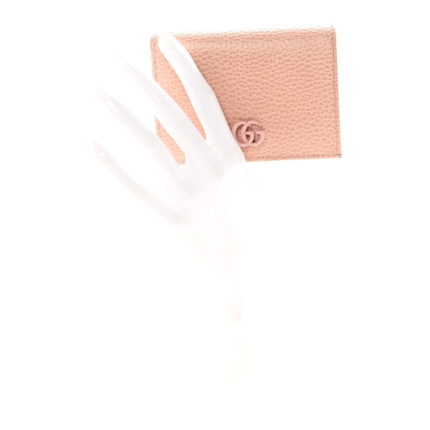 Dollar Calfskin Enamel Monochrome GG Marmont Card Case Perfect Pink