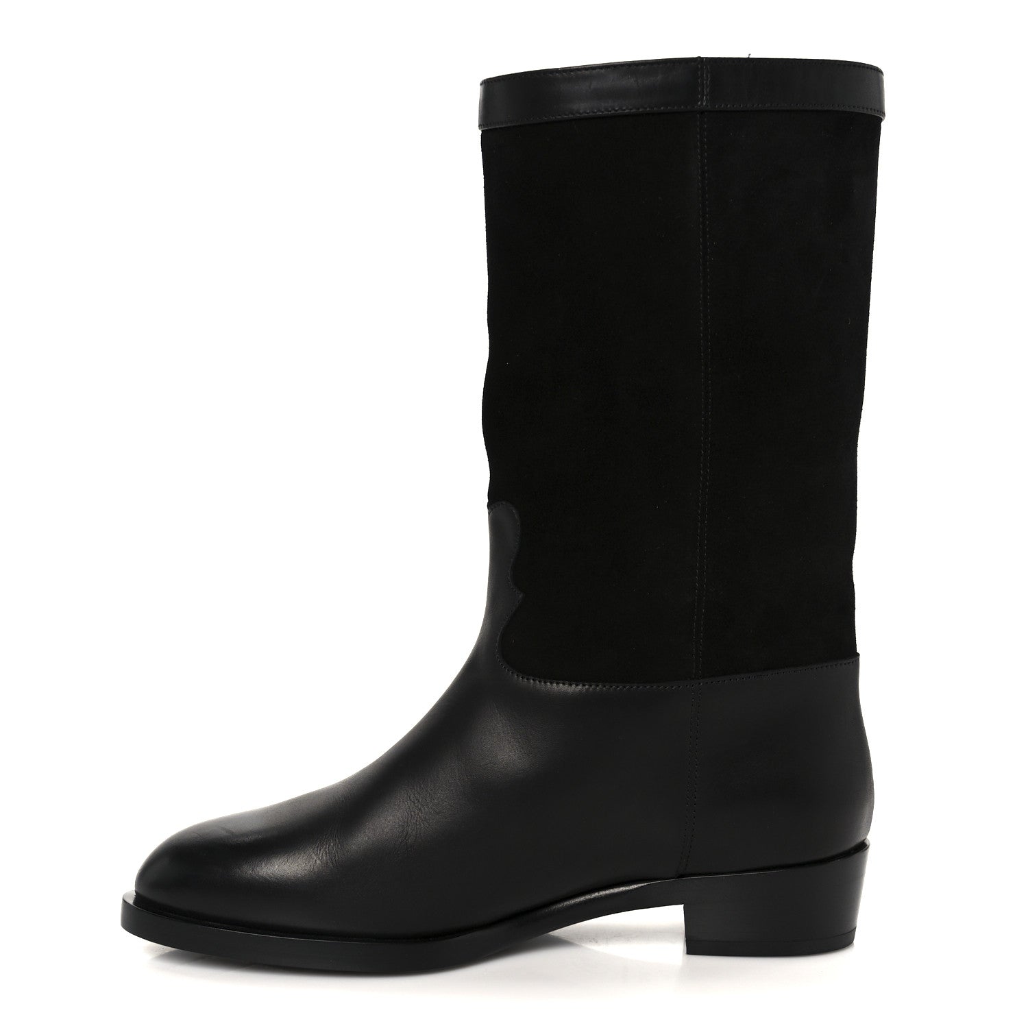 Suede Calfskin CC Short Boots 37.5 Black