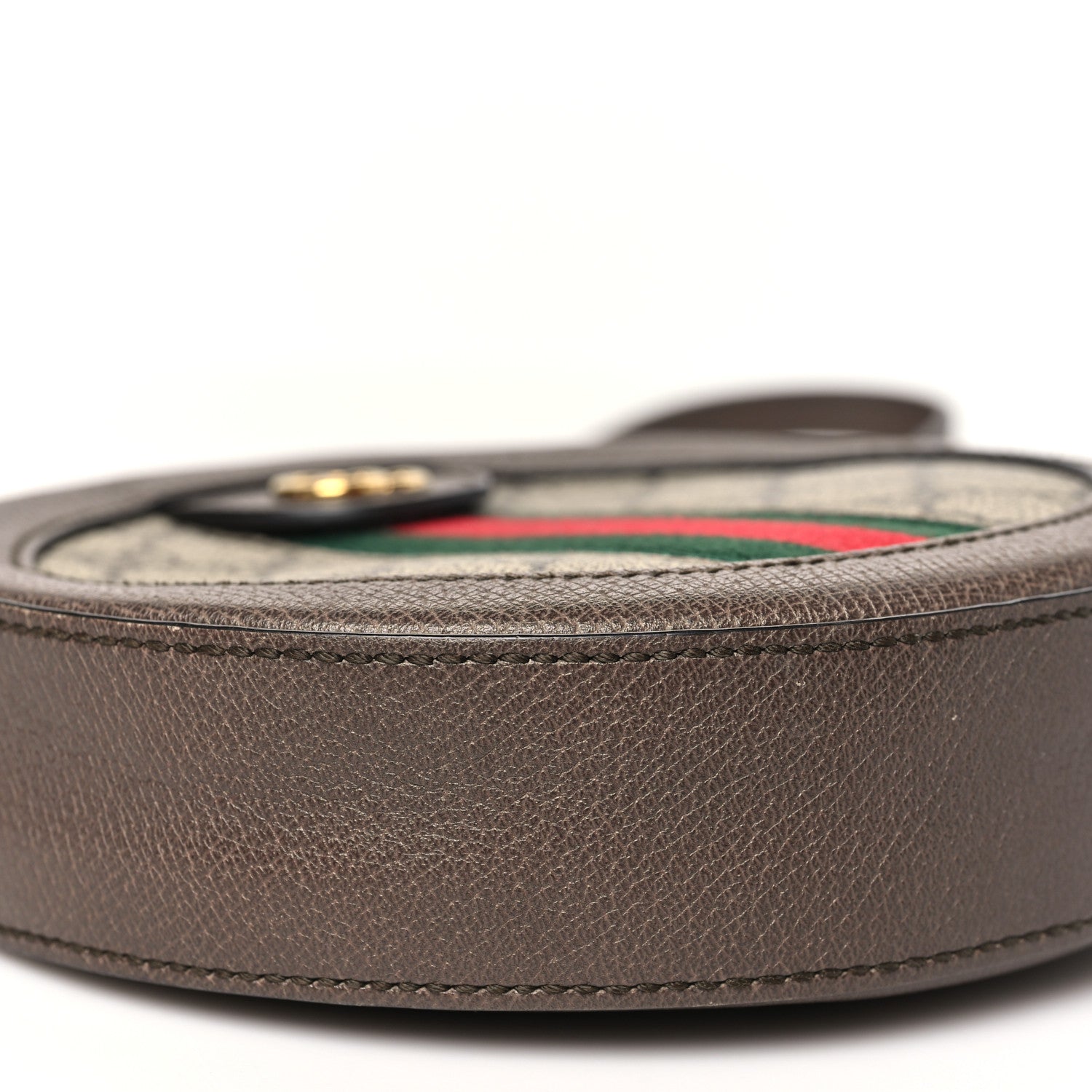 GG Supreme Monogram Web Mini Ophidia Round Shoulder Bag Brown