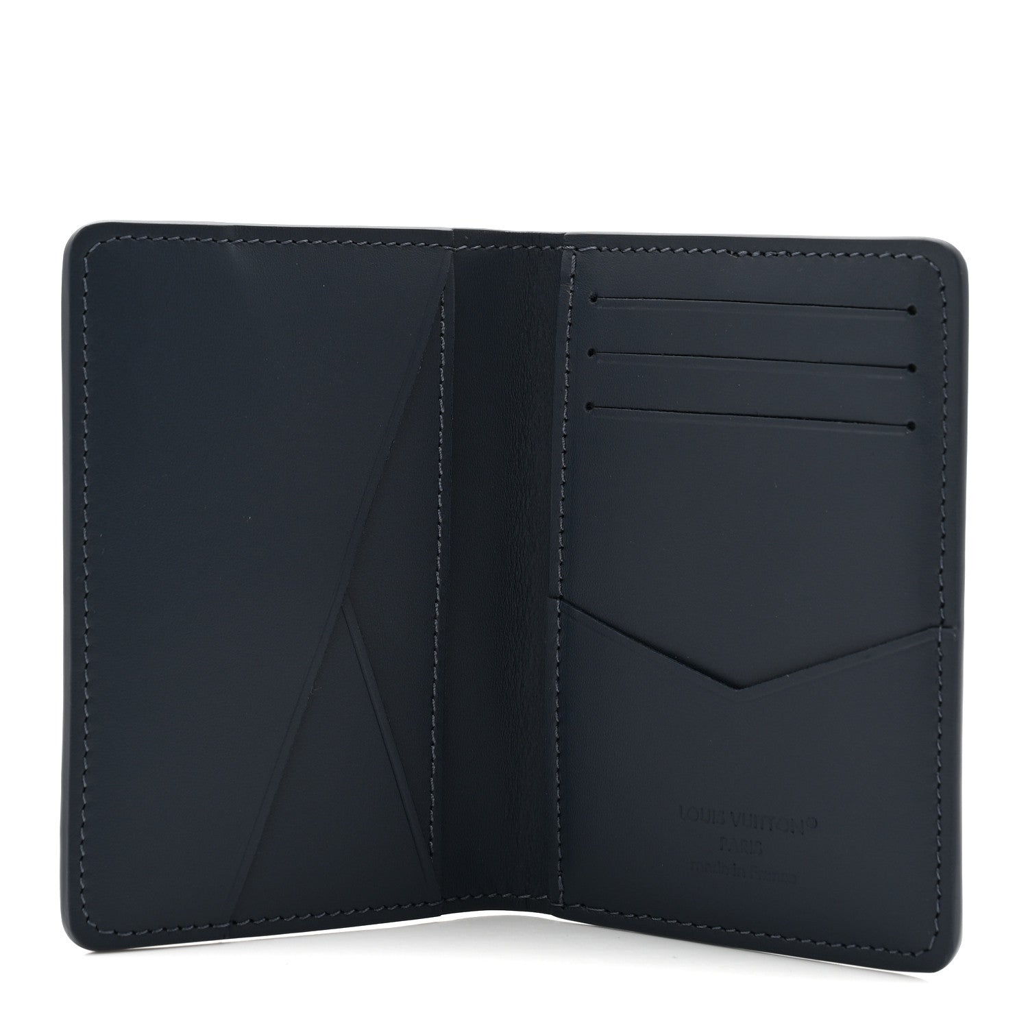 Calfskin Monogram Shadow Pocket Organizer Navy Blue White