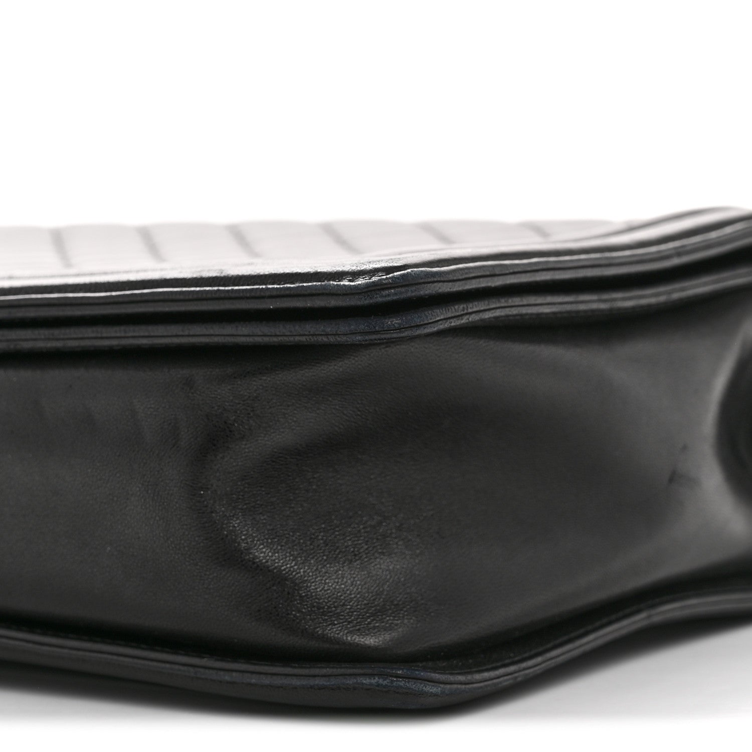 Lambskin Quilted Large Boy Flap Black