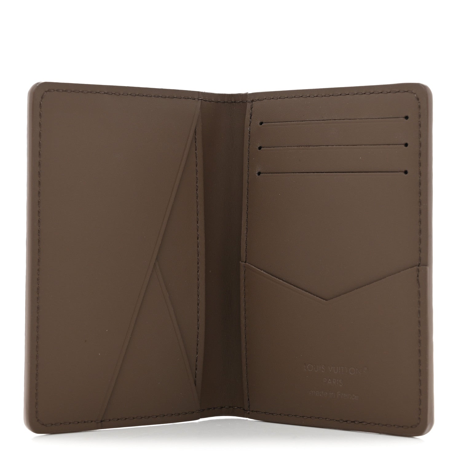 Grained Calfskin Aerogram Pocket Organizer Moka