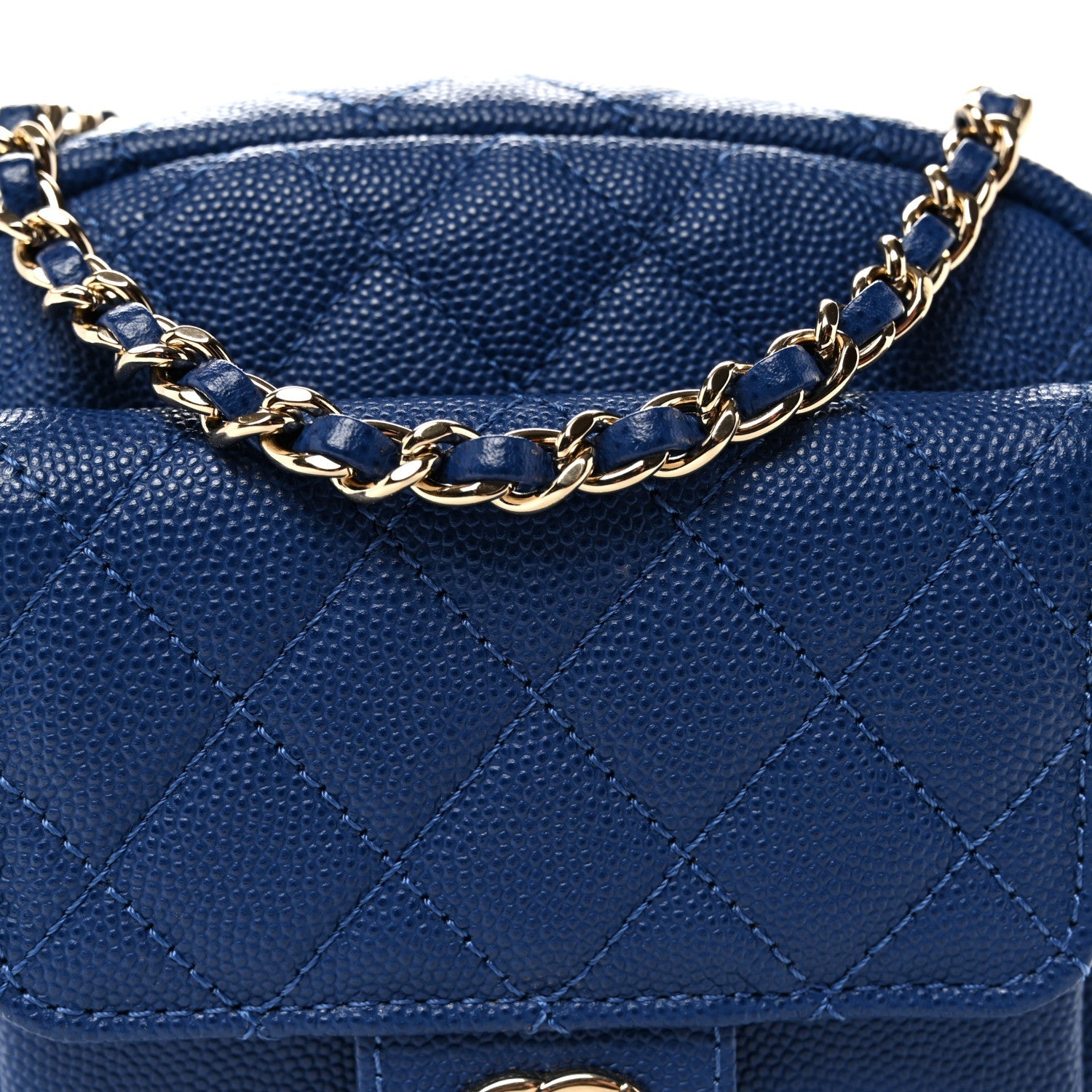 Caviar Quilted CC Day Camera Case Blue