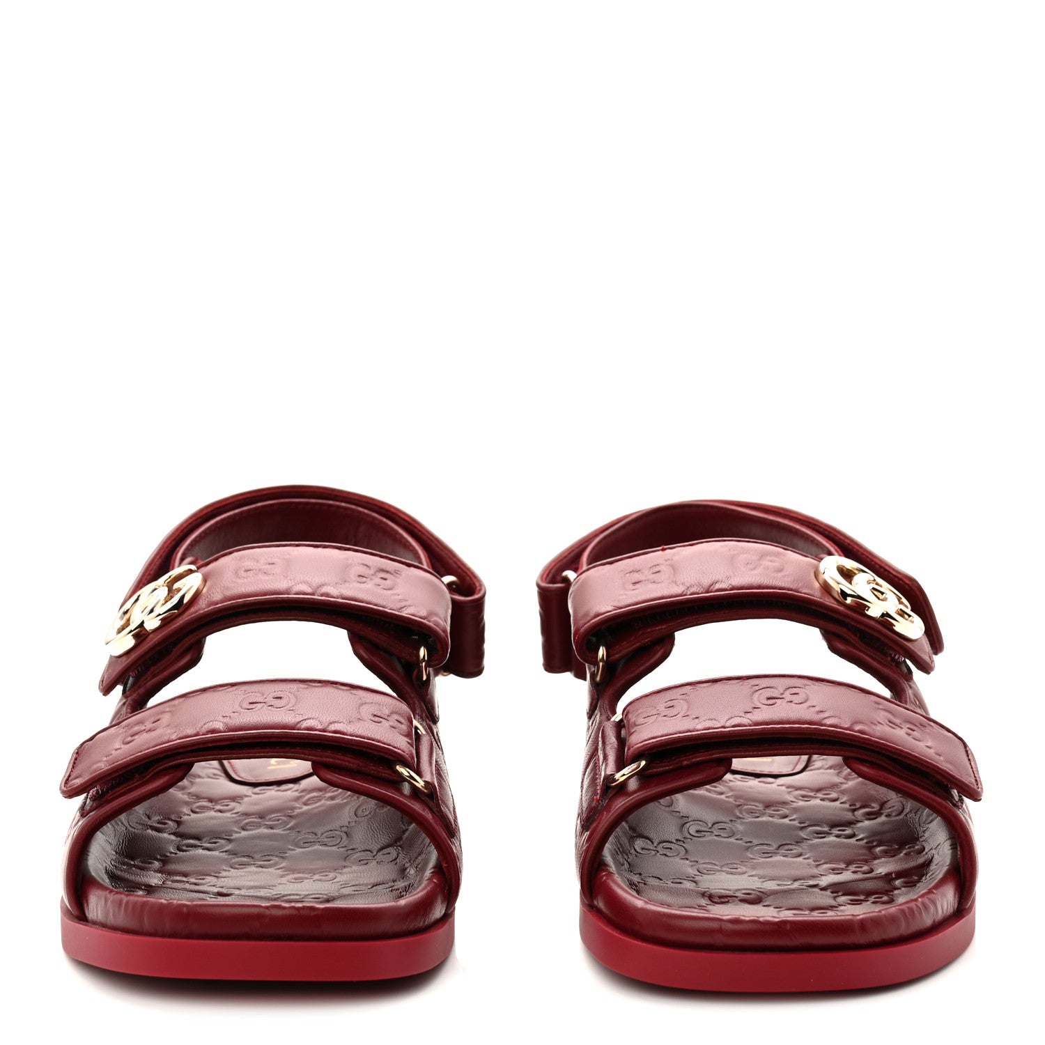 Guccissima GG Embossed Womens Sandals 39.5 Rosso Ancora
