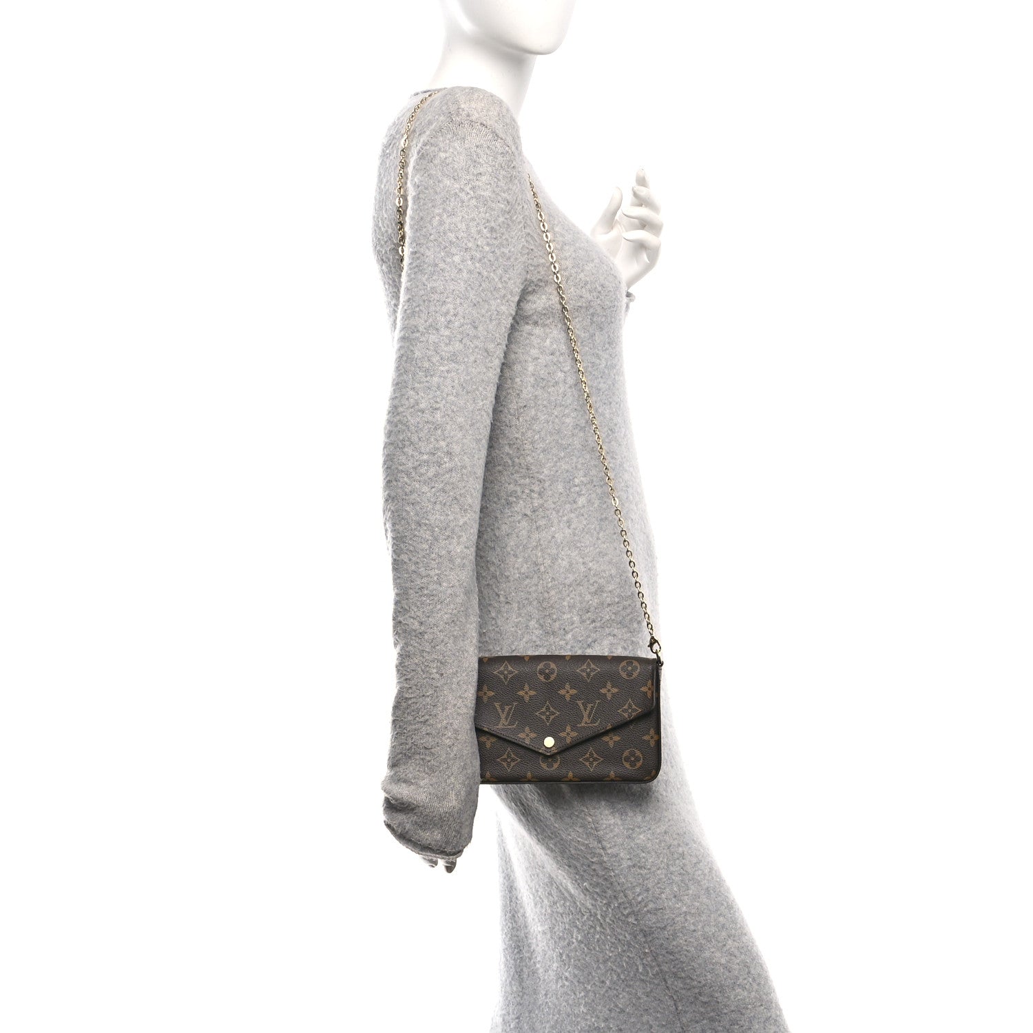 Monogram My LV World Tour Pochette Felicie Chain Wallet Black