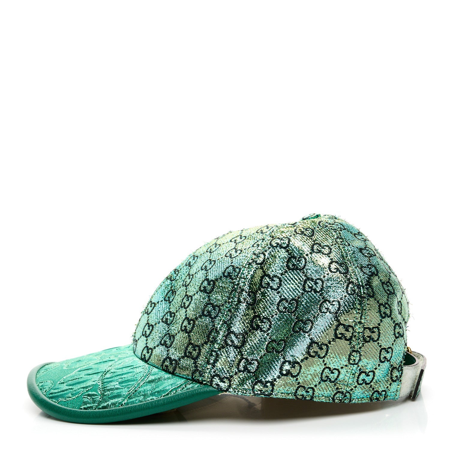 Silk Blend Jacquard Monogram Santa Barbara Baseball Hat S Green Black Radiant