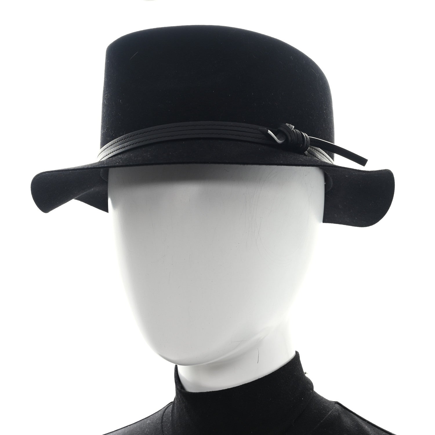 Rabbit Felt Calfskin Hat 59 Black