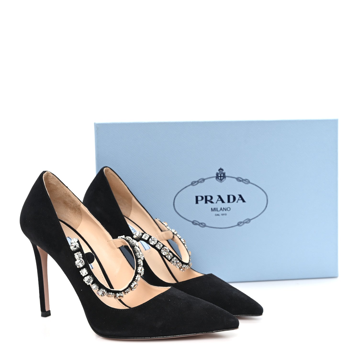 Camoscio Crystal Pumps 37 Black